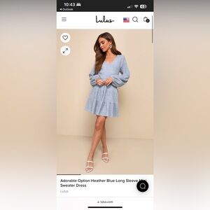 NWT Blue Long Sleeve Dress
